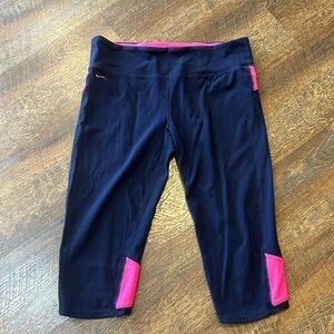 Ralph Lauren Navy Capri Leggings with Pink Accents
